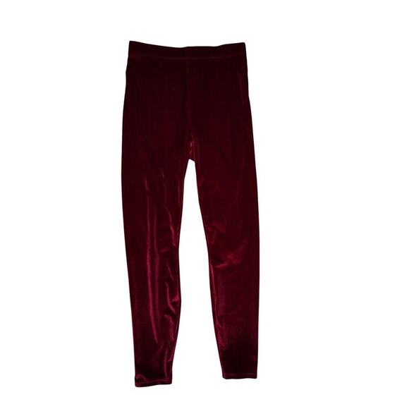 Fabletics Velvet Leggings & Bra Set – Size M – Burgundy Red Crushed Velvet – - Picture 4 of 9